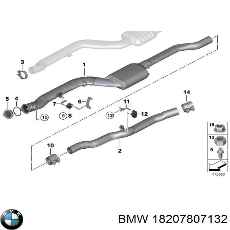 Подушка кріплення глушника на BMW 7 (F01, F02, F03, F04)