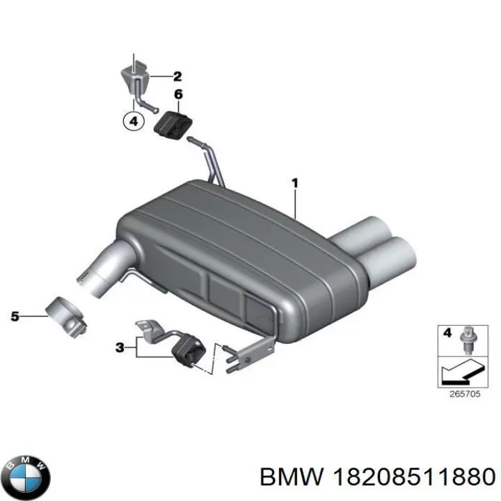 Хомут кріплення глушника задній BMW 18208511880 ціна, від 6.65 USD