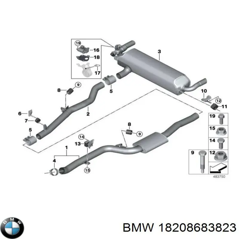 18208683823 BMW Кронштейн приймальної труби глушника