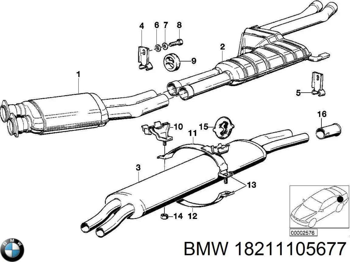 18211105677 BMW Кронштейн кріплення глушника