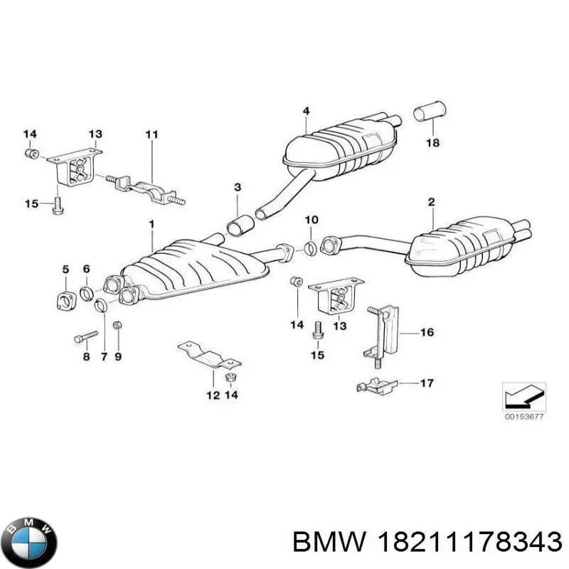Купити 18211178343 BMW З'єднувальні елементи, система випуску