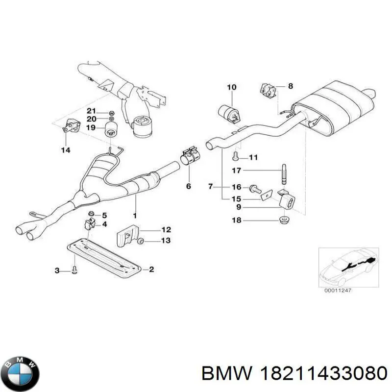 18211433080 BMW шпилька випускного колектора