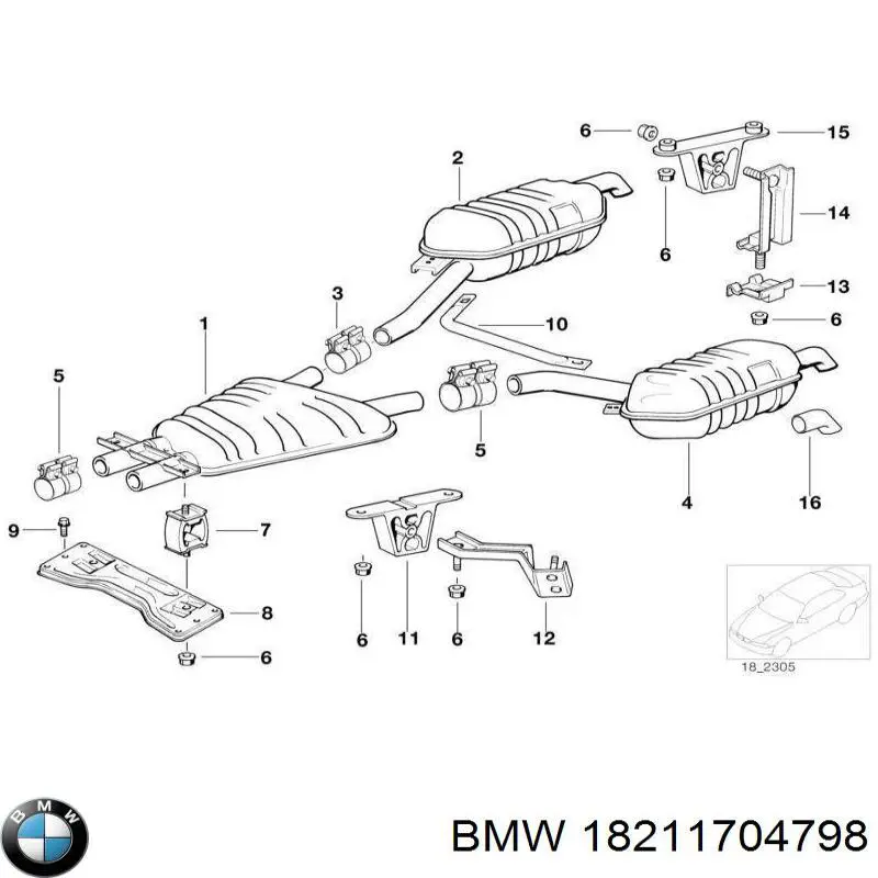  Подушка глушника BMW 7 