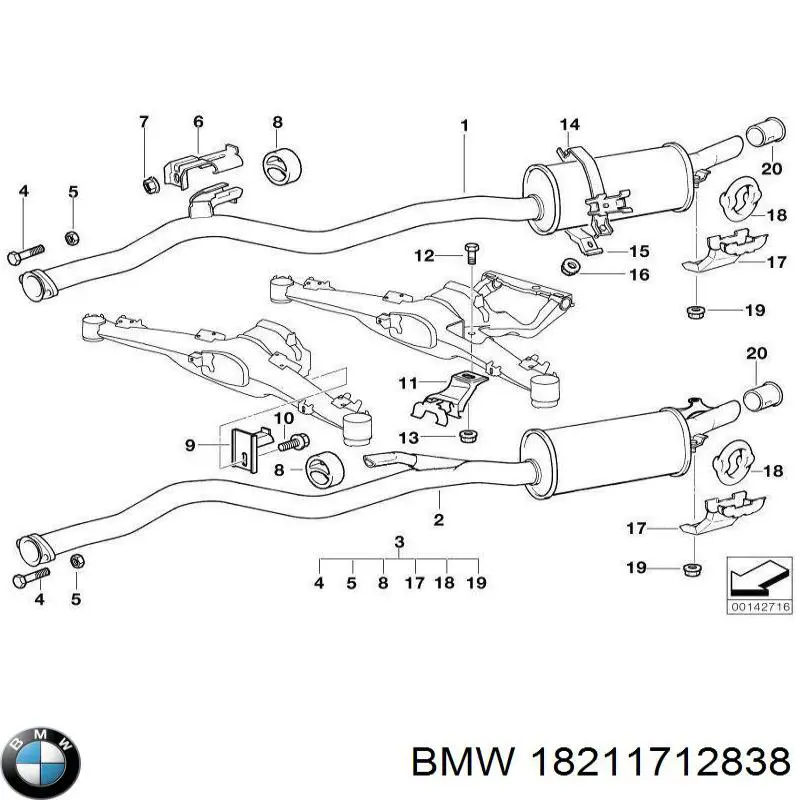 Подушка кріплення глушника BMW 18211712838 ціна, від 1.23 USD