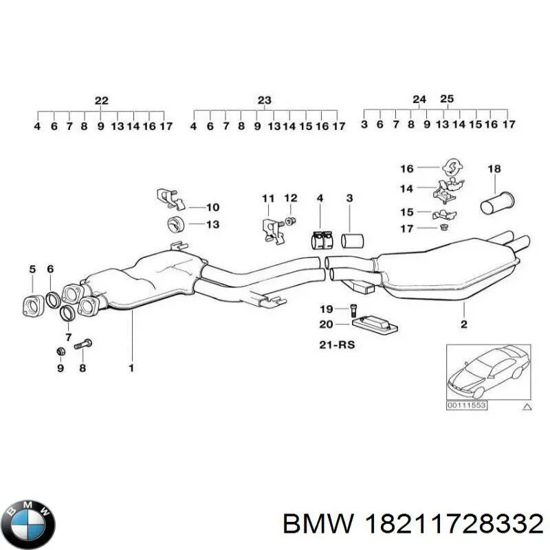 18211728332 BMW подушка кріплення глушника