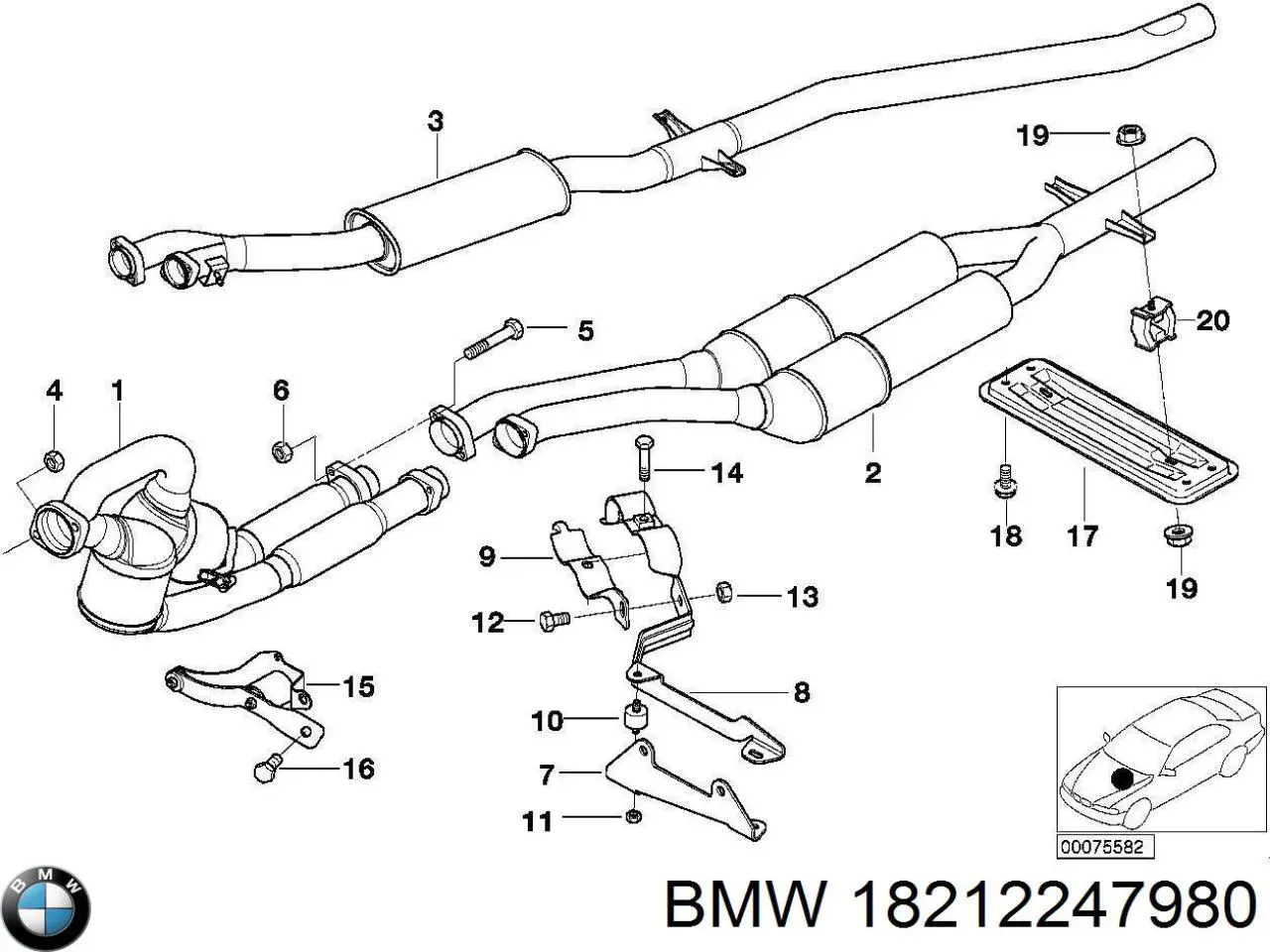  BMW 18212247980 ціна, від 50.72 USD
