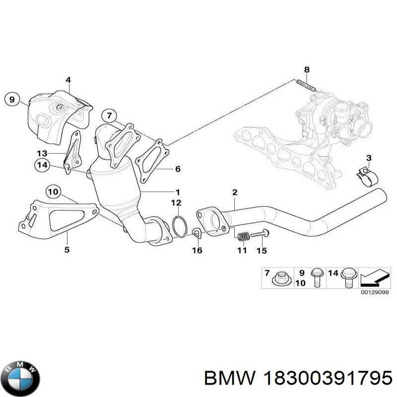 18300391795 BMW пружина болта кріплення колектора