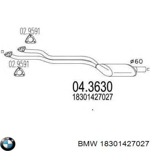 Купити 18301427027 BMW Перетворювач відпрацьованих газів