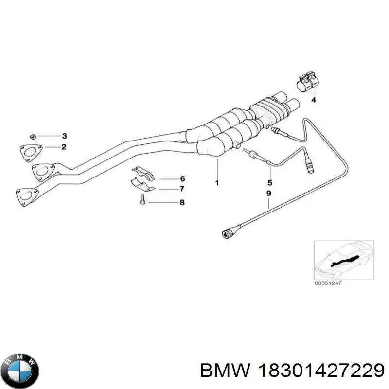 Купити 18301427229 BMW Глушник, передня частина