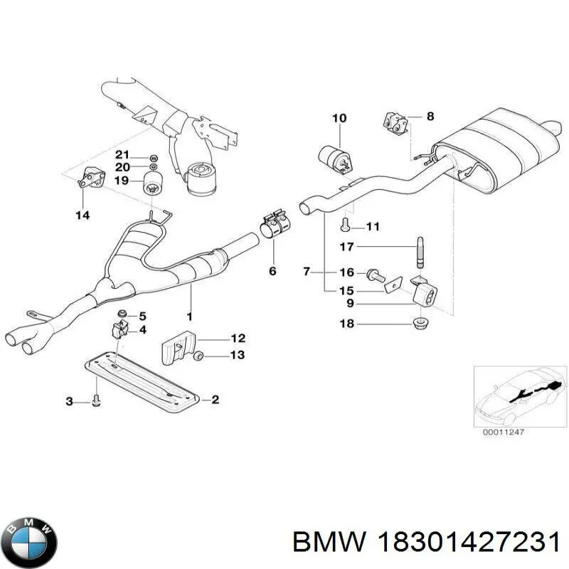 Вихлопна труба BMW 18301427231 ціна, від 854.54 USD