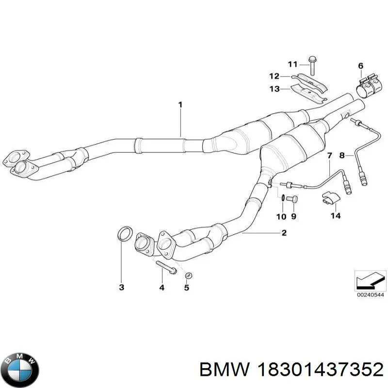 Конвертор-каталізатор, правий BMW 18301437352 ціна, від 441.30 USD