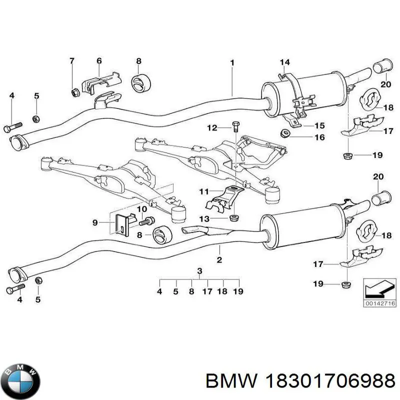 Купити 18301706988 BMW Вихлоп