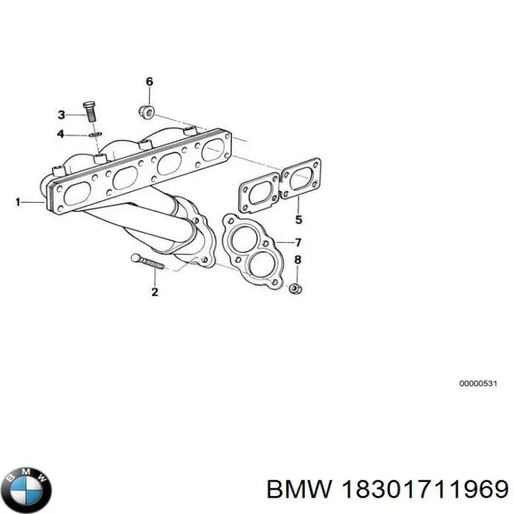 Купити 18301711969 BMW Прокладка до глушника