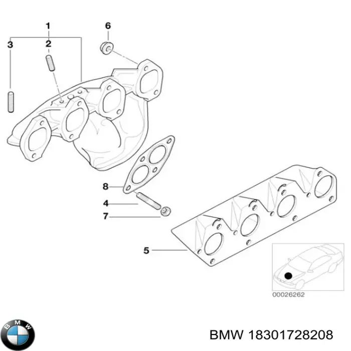 Купити 18301728208 BMW Прокладка до глушника