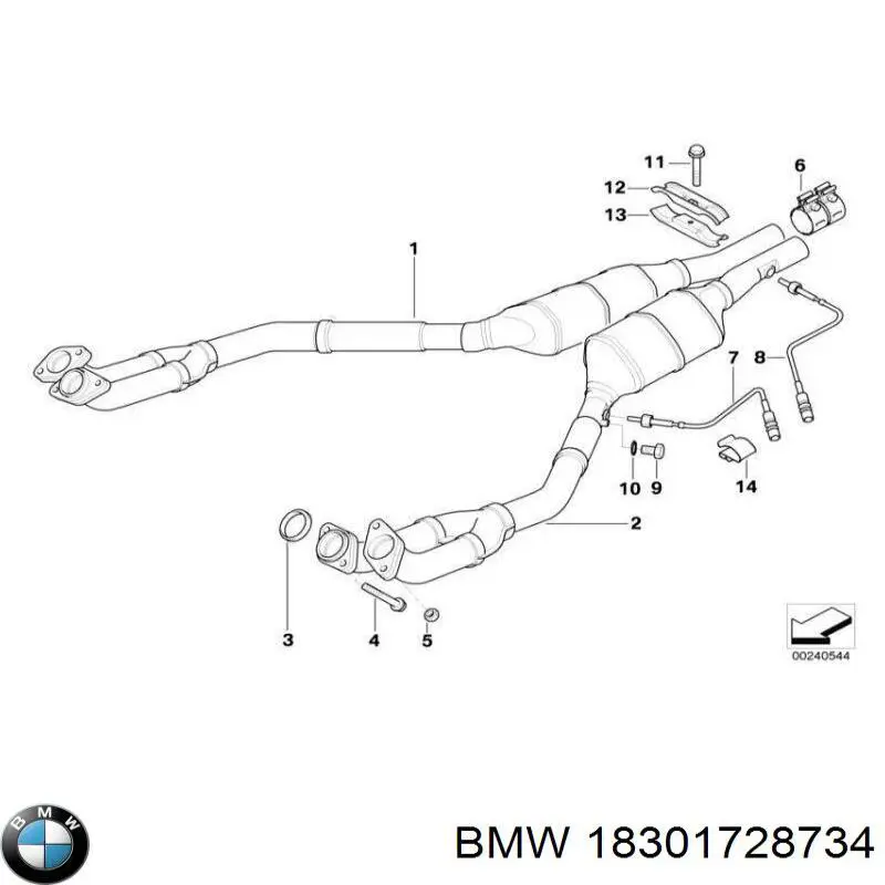 18301728734 BMW прокладка прийомної труби глушника