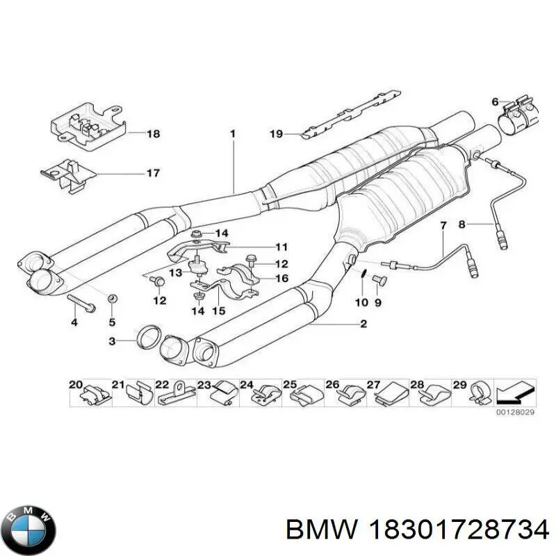Прокладка прийомної труби глушника BMW 18301728734 ціна, від 2.90 USD