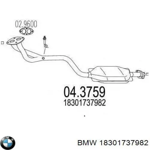 Конвертор-каталізатор (каталітичний нейтралізатор) BMW 18301737982 ціна, від 172.11 USD