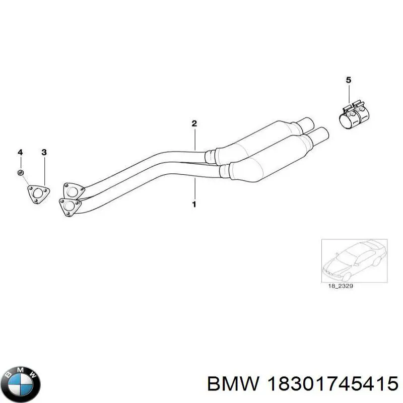 Конвертор-каталізатор, лівий 18301745415 BMW