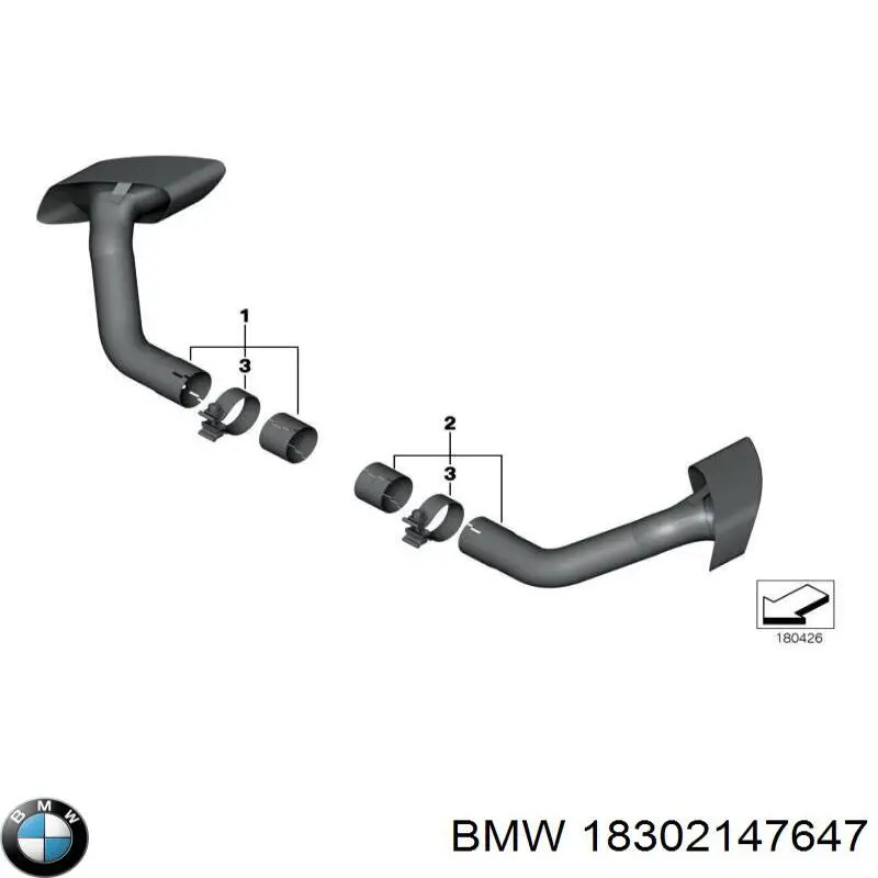 Насадка на глушник BMW 18302147647 ціна, від 120.90 USD