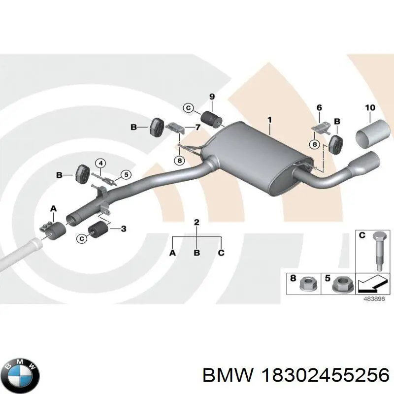  BMW 18302455256 ціна, від 125.16 USD
