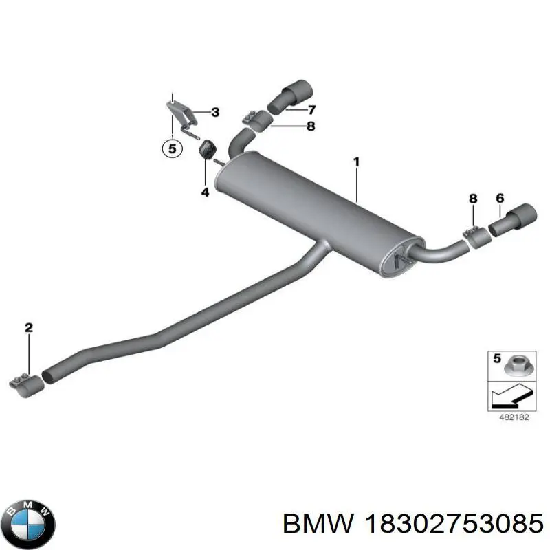 18302753085 BMW З'єднувальні елементи, система випуску