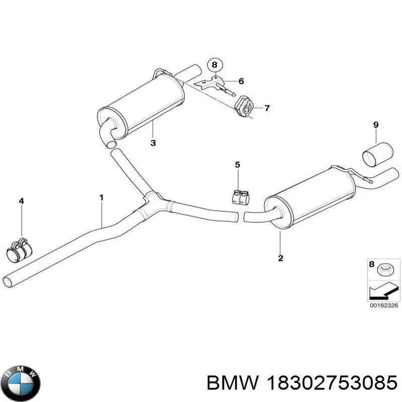 Купити 18302753085 BMW Тримач глушника задній