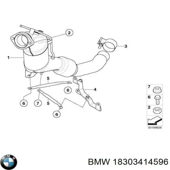 Конвертор-каталізатор (каталітичний нейтралізатор) 18303414596 BMW