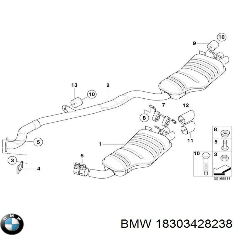 Кріплення глушника заднє BMW 18303428238 ціна, від 31.68 USD