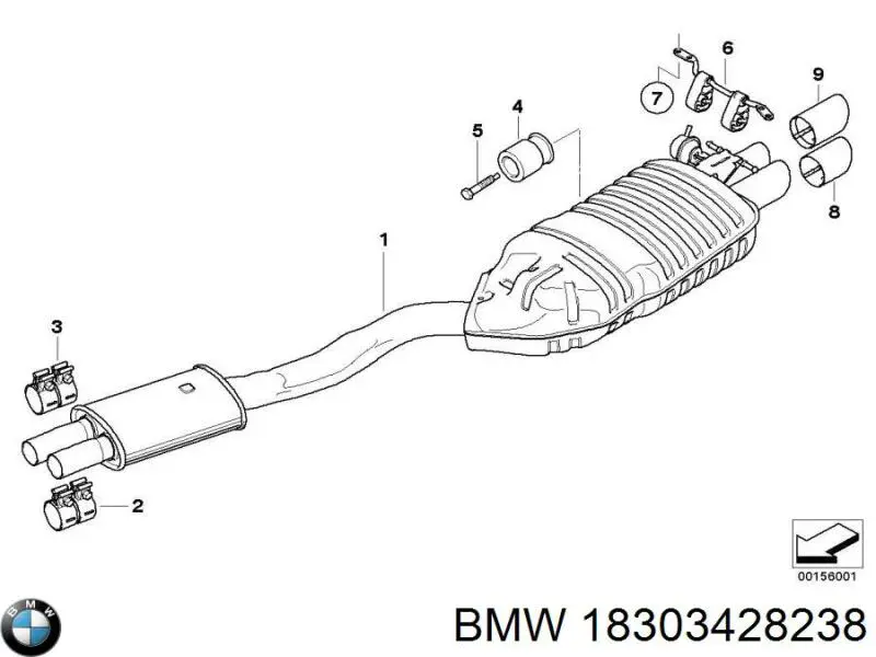 Хомут кріплення глушника задній на BMW X3 (E83)