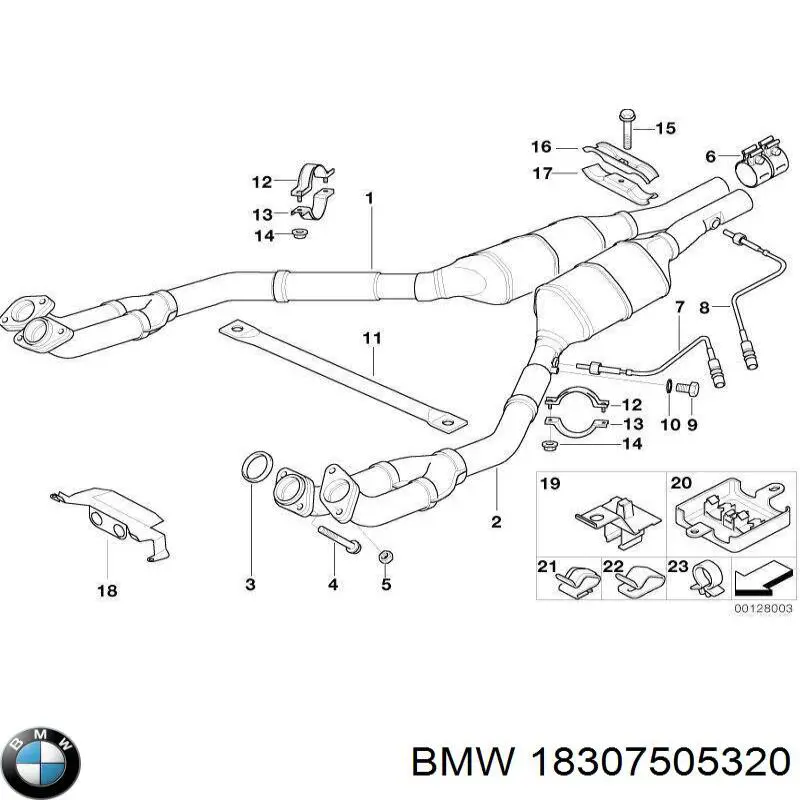 Купити 18307505320 BMW Конвертор-каталізатор, правий