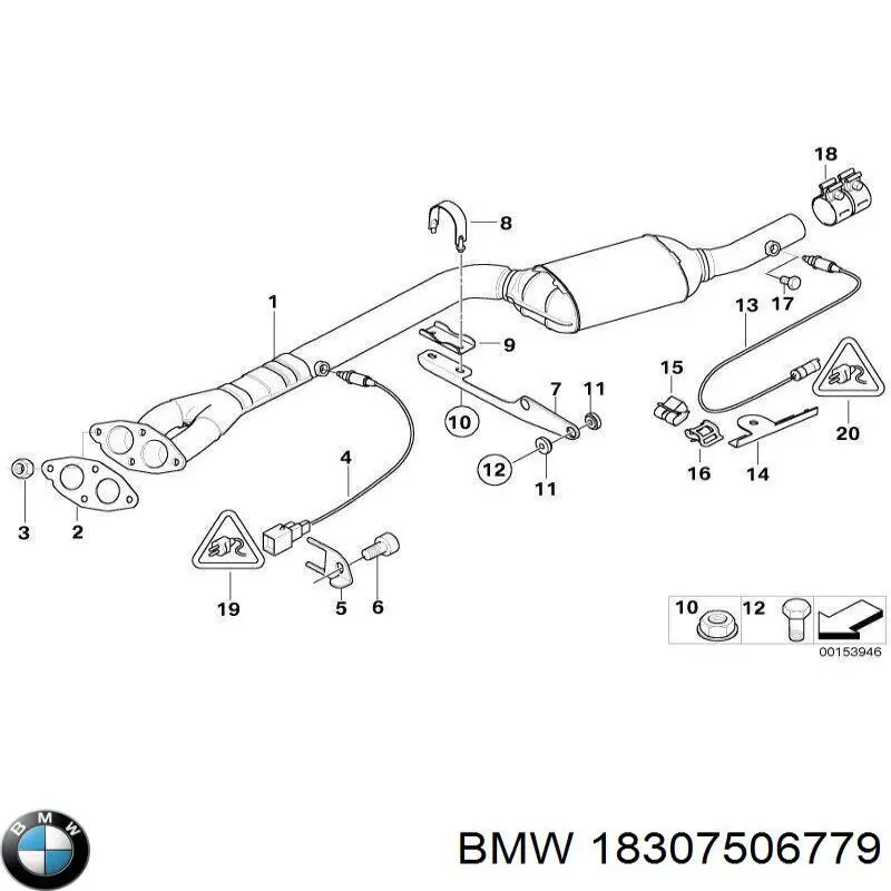 Прокладка прийомної труби глушника BMW 18307506779 ціна, від 4.60 USD