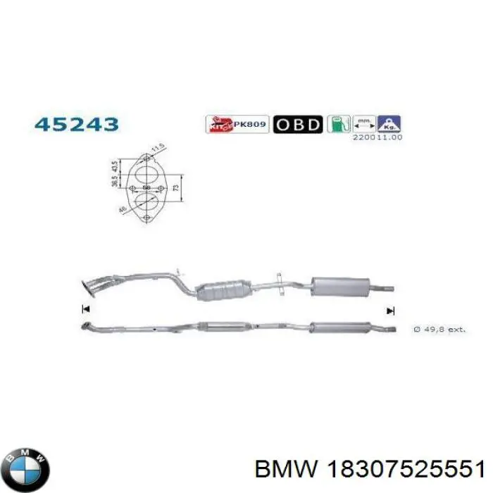 Купити 18307525551 BMW 