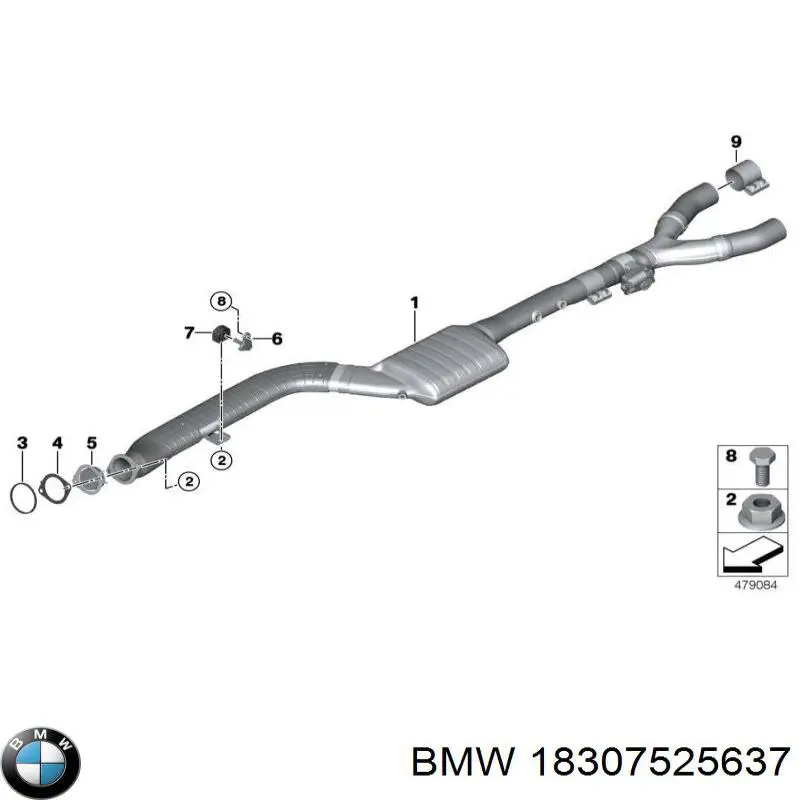 18307525637 BMW Середній глушник