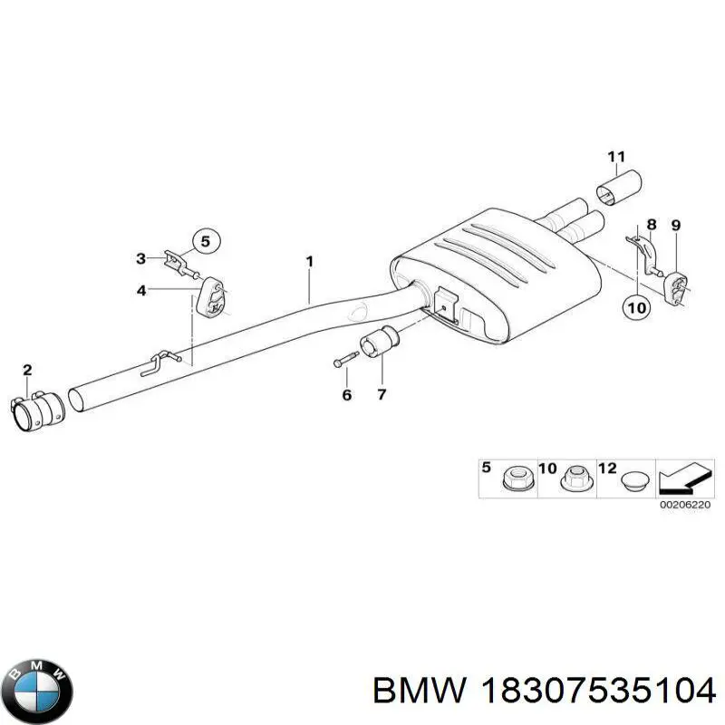 Вихлоп BMW 18307535104 ціна, від 82.35 USD