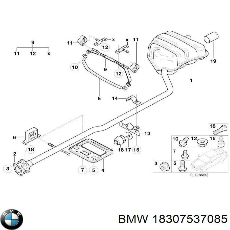 Вихлопна труба BMW 18307537085 ціна, від 1490.24 USD