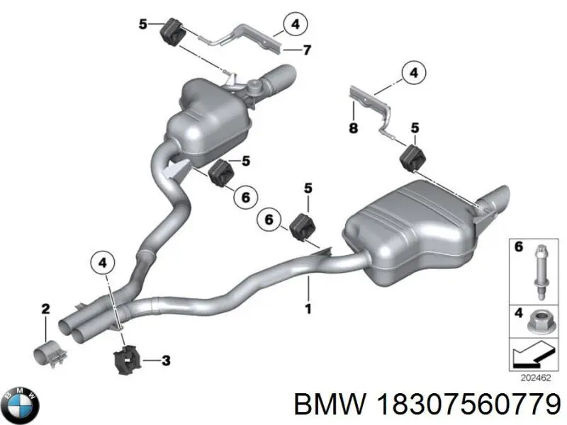Купити 18307560779 BMW Хомут кріплення глушника передній