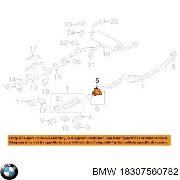 Кронштейн/хомут глушника, передній 18307560782 BMW