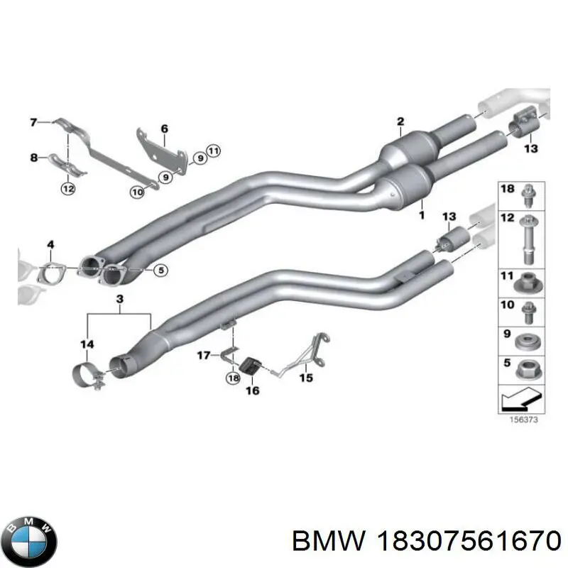 18307561670 BMW болт вихлопної системи (глушника)