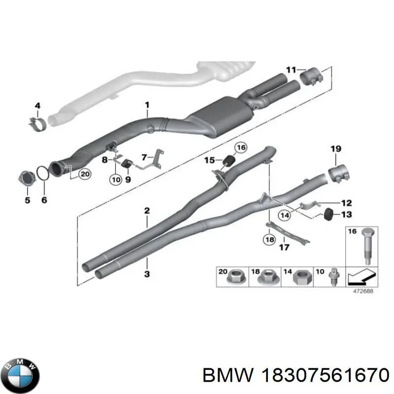 Болт вихлопної системи (глушника) Mitsubishi MMR431025 ціна, від 2.85 USD