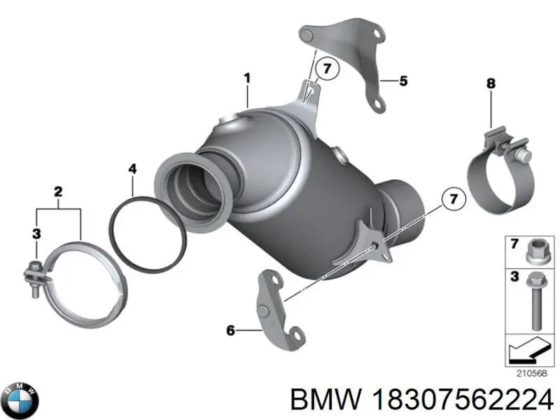 18307562224 BMW болт вихлопної системи (глушника)
