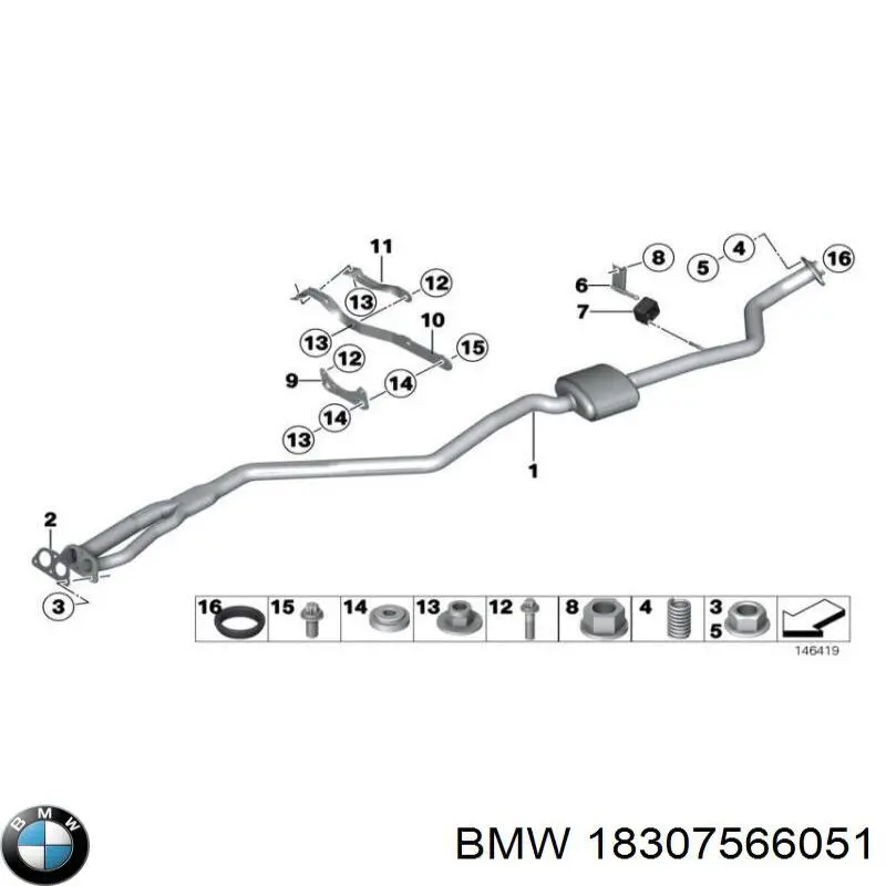 Купити 18307566051 BMW Вихлоп