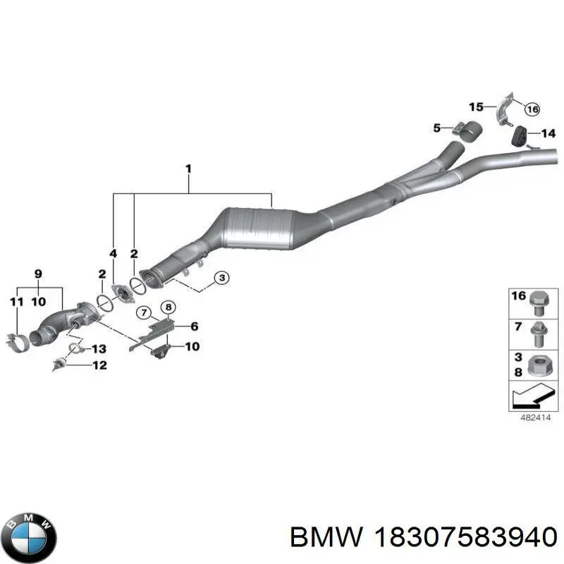 Кріплення глушника заднє BMW 18307583940 ціна, від 32.73 USD