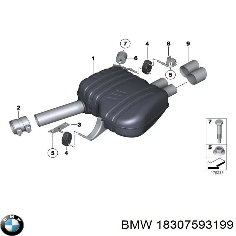 18307593199 BMW Відбійник заднього моста