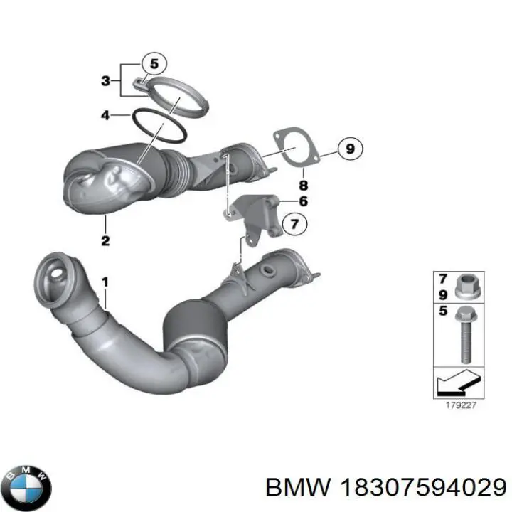 Конвертор-каталізатор (каталітичний нейтралізатор) BMW 18307594029 ціна, від 634.88 USD
