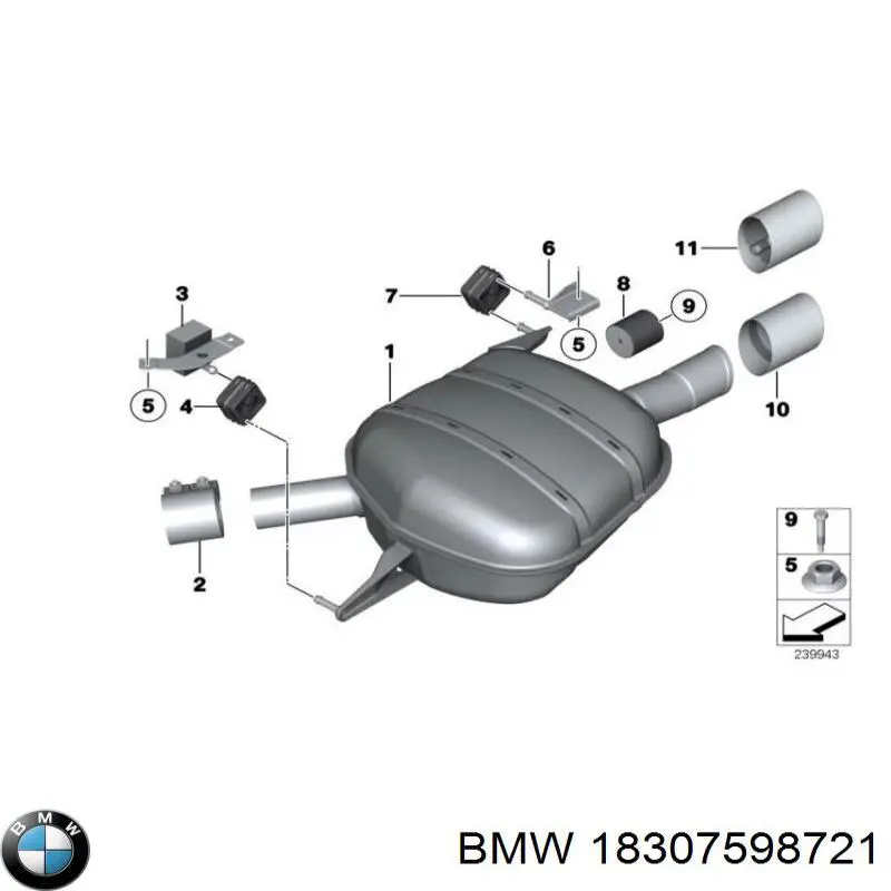 18307646930 BMW Глушилка задня