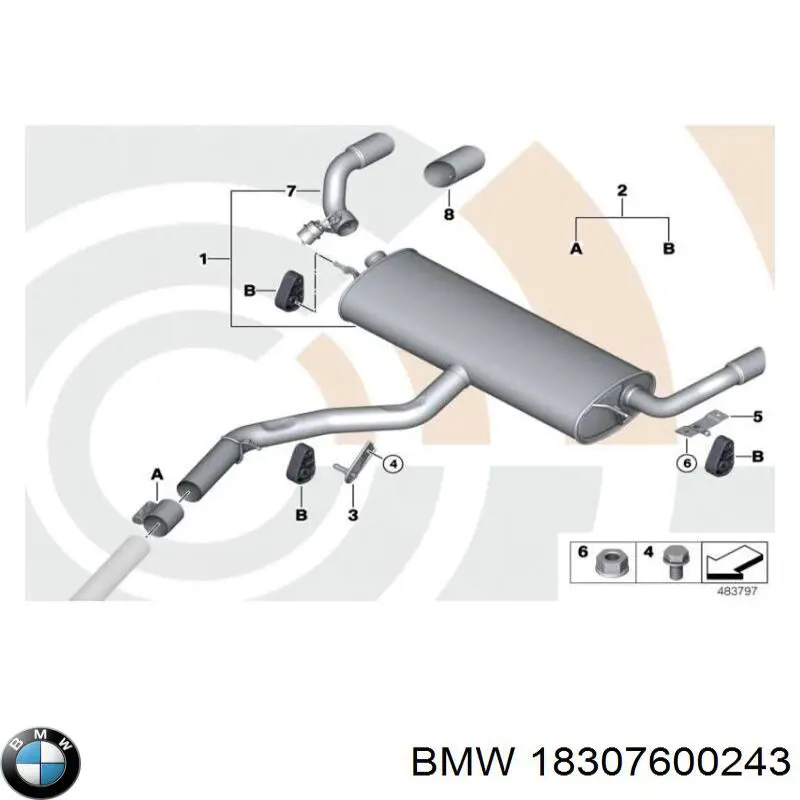Вихлопна труба BMW 18307646124 ціна, від 228.05 USD