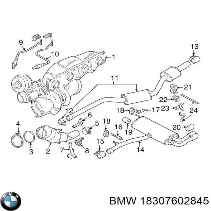 Насадка на глушник BMW 18307602845 ціна, від 18.34 USD