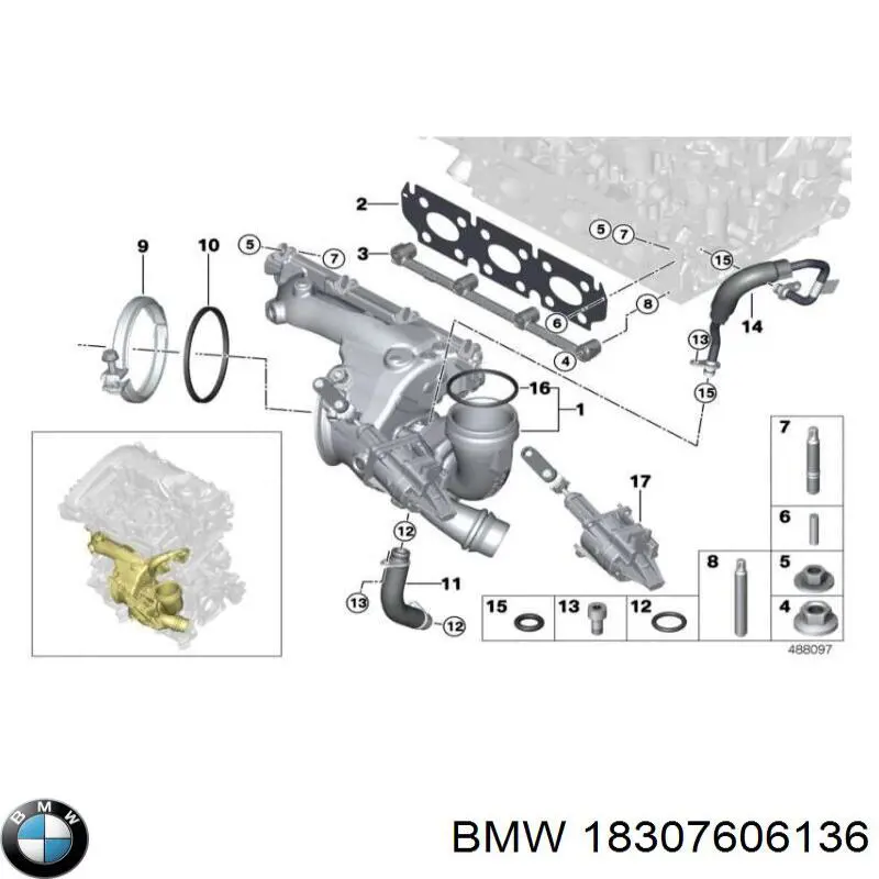 Зєднувальний хомут випускного колектора 7606136 BMW