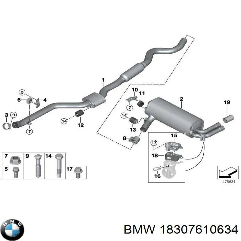 Насадка на глушник 18307610634 BMW