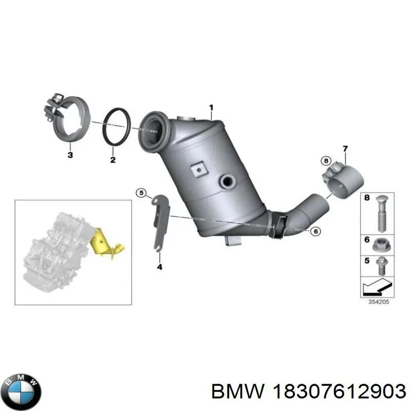 Купити 18307612903 BMW Хомут кріплення глушника передній